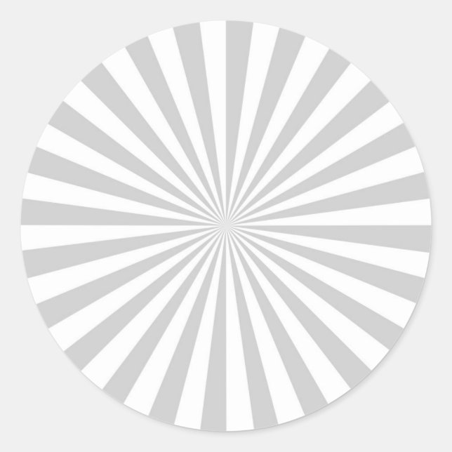 Classic Grey Burst Spinning Wheel Customise This! Classic Round Sticker (Front)