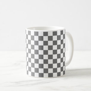 Classic grey chequerboard coffee mug