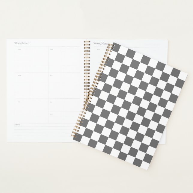 Classic grey chequerboard planner (Display)