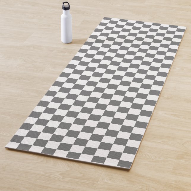 Classic Grey chequerboard Yoga Mat (In Situ)