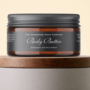 Classic Grey Cosmetics Jar Label 1" x 7.25"