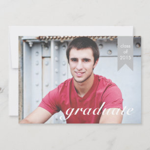 Classic Grey Graduation Announcement - Invite