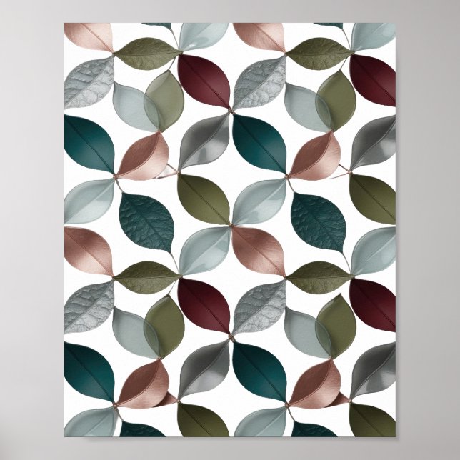 Classic Grey LEAFY Slogan Design Poster (Front)