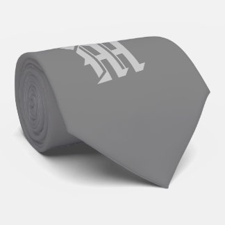 Classic Grey monogrammed tie