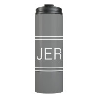 Classic Grey Personalised Monogram Initials Drink