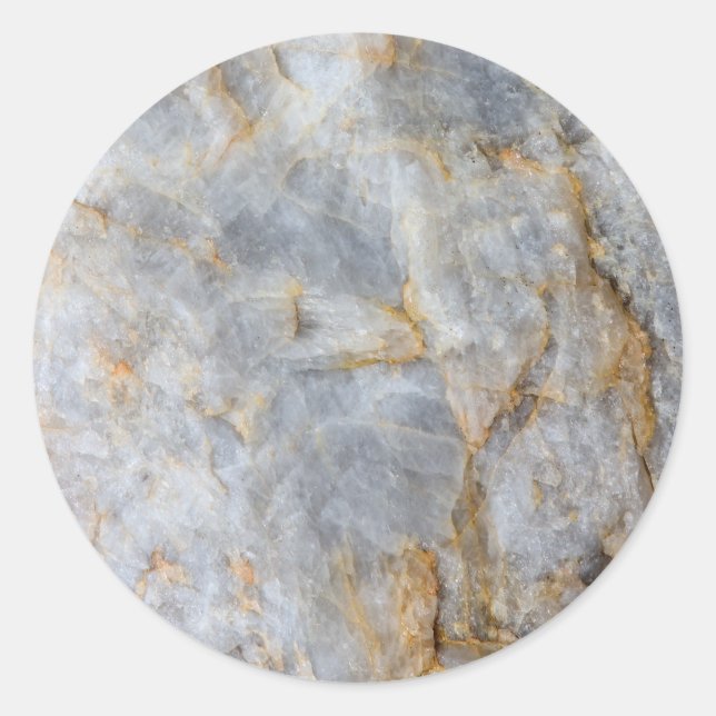 Classic Grey Quartz Crystal Round Sticker (Front)