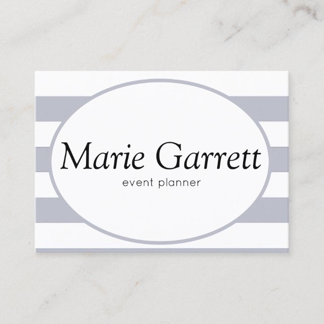 Classic Grey Stripes Business Card (Front)