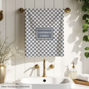 Classic Grey Tartan Personalised Family Gift Bath Towel Set