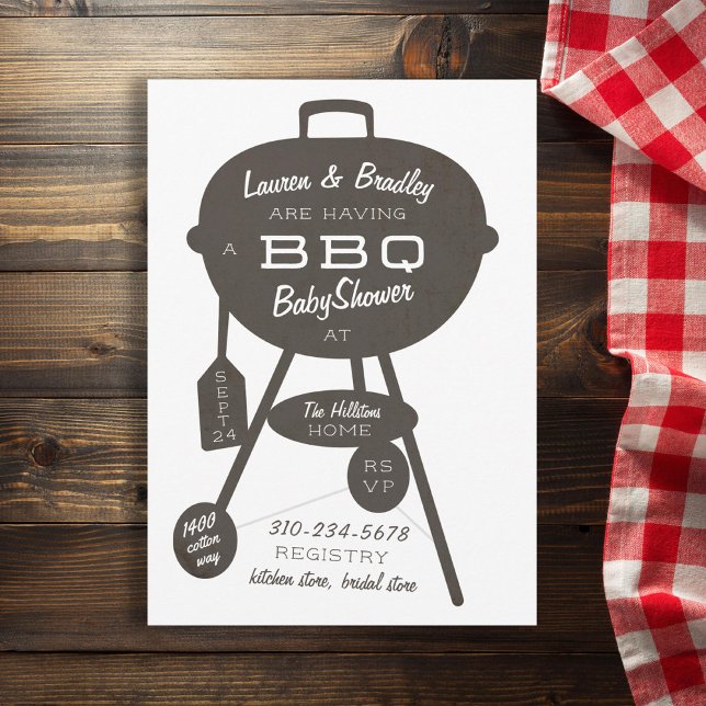 Classic Grill BBQ Baby Shower Invitation (Creator Uploaded)