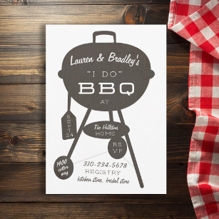 Classic Grill I Do BBQ Engagement Party Invitation