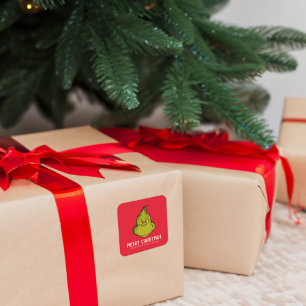 Classic Grinch   Christmas - Personalised Square Sticker