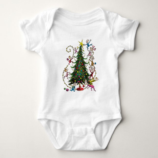 Classic Grinch | Christmas Tree Baby Bodysuit (Front)