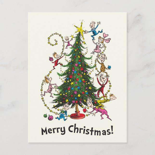 Classic Grinch | Christmas Tree Holiday Postcard (Front)