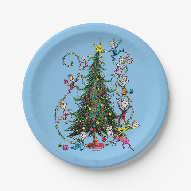 Classic Grinch | Christmas Tree Paper Plate (Front)