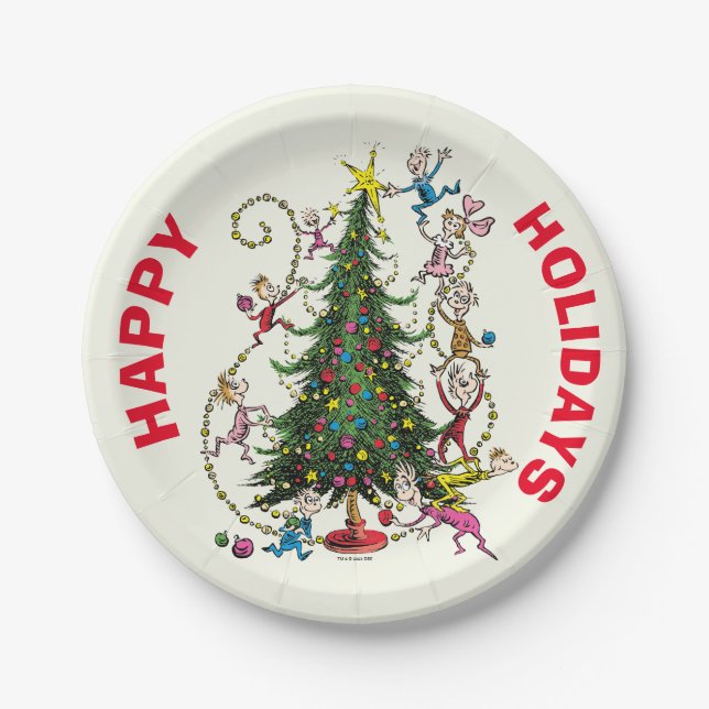Classic Grinch | Christmas Tree Paper Plate (Front)