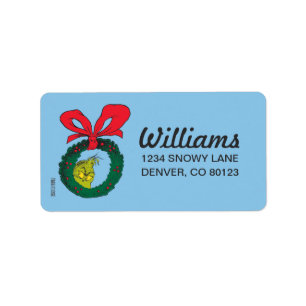 Classic Grinch Christmas Wreath Label