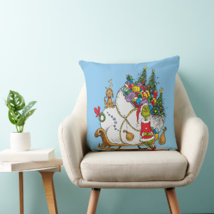 Classic Grinch Grinch & Max with Sleigh Cushion