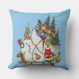 Classic Grinch Grinch & Max with Sleigh Cushion