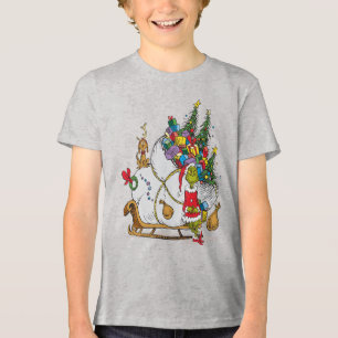 Classic Grinch Grinch & Max with Sleigh Tri-Blend Shirt