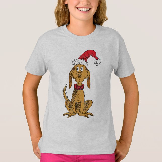 Classic Grinch | Max - Santa Hat T-Shirt (Front)