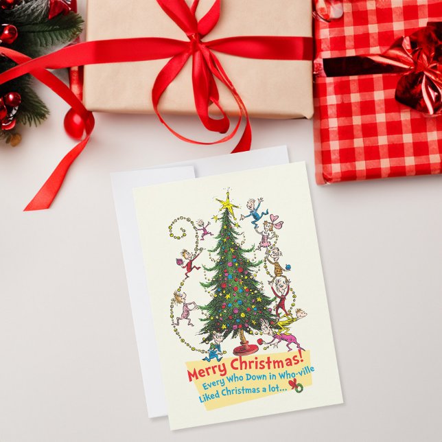 Classic Grinch | Merry Christmas! Holiday Card (Card on table)