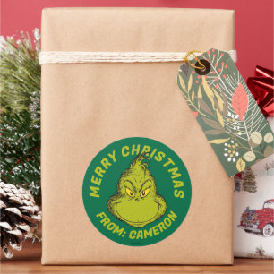 Classic Grinch Merry Christmas Round Sticker