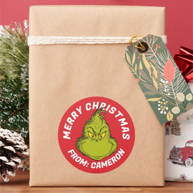 Classic Grinch | Merry Christmas Round Sticker (Holiday)