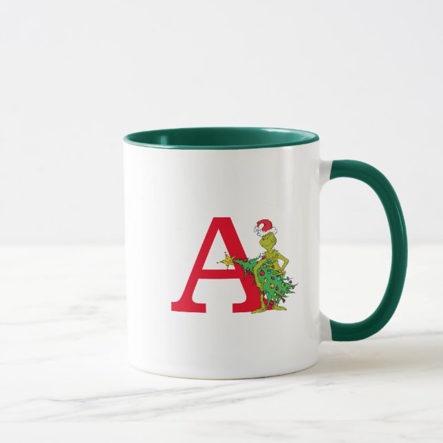 Classic Grinch | Naughty Monogram A Mug (Right)