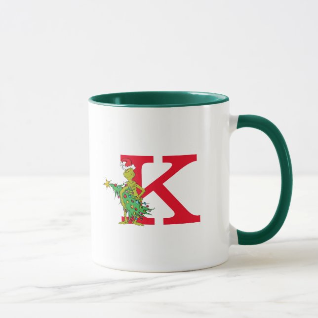 Classic Grinch | Naughty Monogram K Mug (Right)