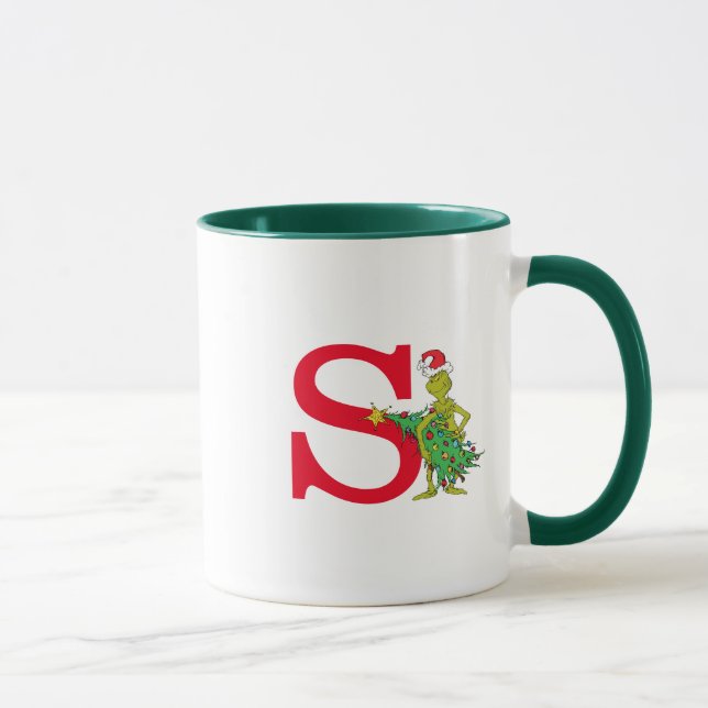 Classic Grinch | Naughty Monogram S Mug (Right)