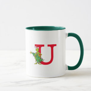 Classic Grinch   Naughty Monogram U Mug