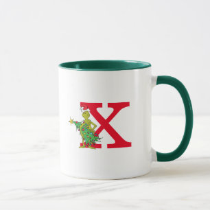 Classic Grinch   Naughty Monogram X Mug