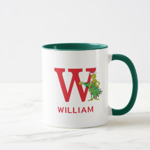 Classic Grinch   Naughty Name & Monogram W Mug