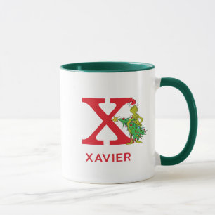 Classic Grinch   Naughty Name & Monogram X Mug