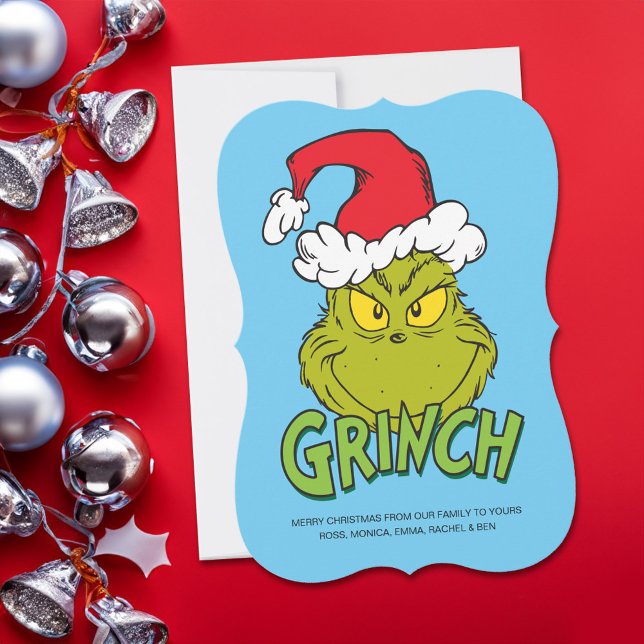 Classic Grinch | Naughty or Nice Holiday Card (Card on table)