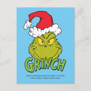 Classic Grinch Naughty or Nice Holiday Postcard