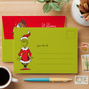 Classic Grinch   Santa Claus Envelope