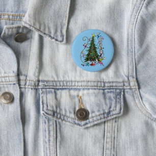 Classic Grinch Whoville Christmas Tree 6 Cm Round Badge