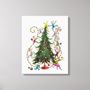 Classic Grinch Whoville Christmas Tree Canvas Print