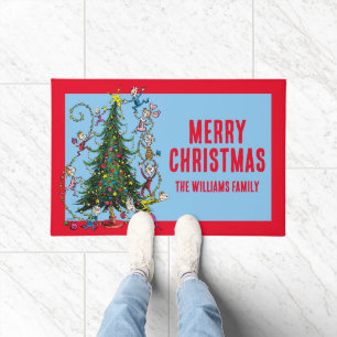 Classic Grinch Whoville Christmas Tree Doormat