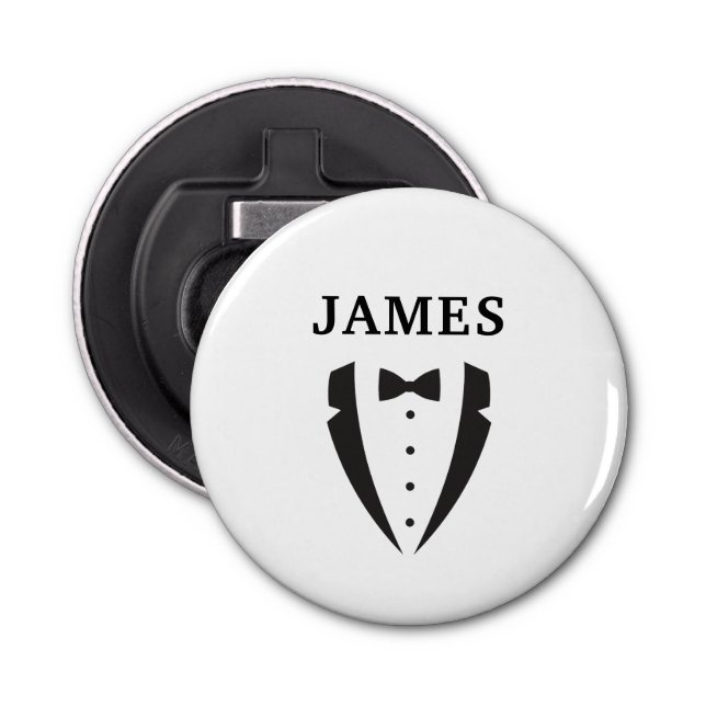 Classic Groomsman Bow Tie Tuxedo Bottle Opener (Front)