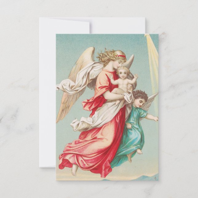 Classic Guardian Angel Holy Card (Front)