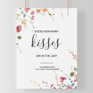 Classic Guess How Many Kisses Bridal Shower Game Poster