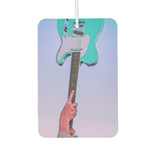 Classic guitar artwork car air freshener