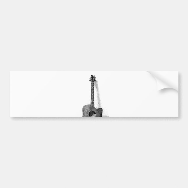 Classic Guitar Bumper Sticker (Front)