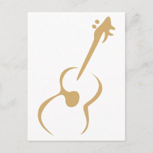 Classic Guitar in Swish Drawing Style Postcard