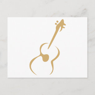 Classic Guitar in Swish Drawing Style Postcard