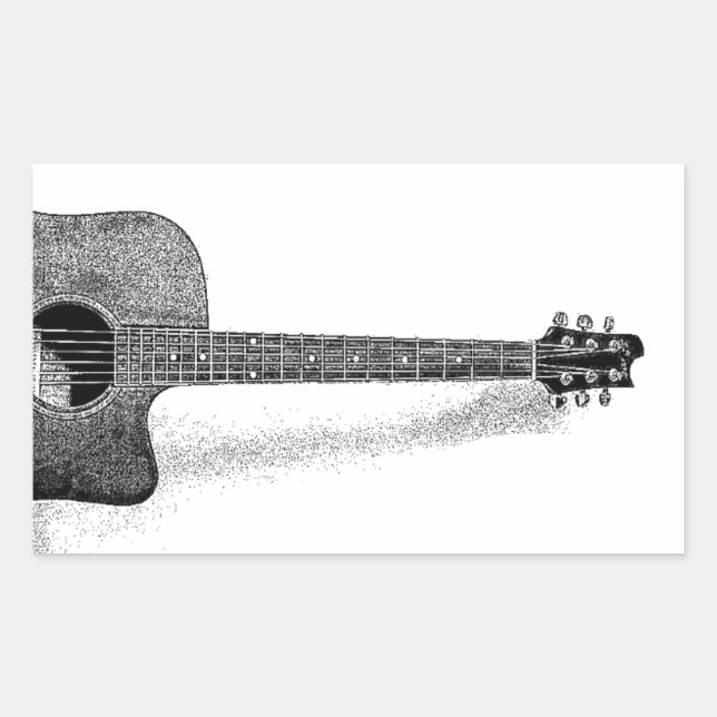 Classic Guitar Rectangular Sticker (Front)