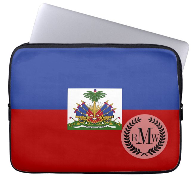 Classic Haitian Flag Laptop Sleeve (Front)