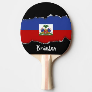 Classic Haitian Flag Ping Pong Paddle
